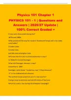 Physics 101 Chapter 1&NewLine;PHYSICS 101 - 1 &vert; Questions and&NewLine;Answers &vert; 2026&sol;27 Update &vert;&NewLine;100&percnt; Correct Graded &plus;&NewLine;X-rays were discovered during the&quest;&NewLine;1870s and 1880s&NewLine;What pioneered the way for modern fluorescent lamps and x-ray tubes&NewLine;used today&quest;&NewLine;Crookes tubes