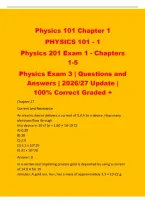 Physics 101 Chapter 1&NewLine;PHYSICS 101 - 1&NewLine;Physics 201 Exam 1 - Chapters&NewLine;1-5&NewLine;Physics Exam 3 &vert; Questions and&NewLine;Answers &vert; 2026&sol;27 Update &vert;&NewLine;100&percnt; Correct Graded &plus;