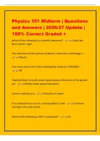 Physics 101 Midterm &vert; Questions&NewLine;and Answers &vert; 2026&sol;27 Update &vert;&NewLine;100&percnt; Correct Graded &plus;&NewLine;Which of the following is a scientific statement&quest; - Candy Bon&NewLine;Bons contain sugar&period;&NewLine;The most basic of the sciences of physics&comma; chemistry&comma; and biology is -&NewLine; Physics&period;&NewLine;