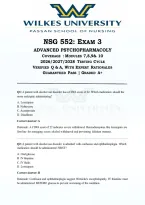 NSG 552 Advanced Psychopharmacology Exam 3 BUNDLE 2026&sol;2028 &vert; 3 Exam Sets &vert; Newly Released &vert; Actual Exam &vert; Wilkes &vert; Guaranteed Pass - A&plus; Graded