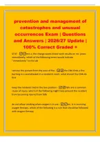 prevention and management of&NewLine;catastrophes and unusual&NewLine;occurrences Exam &vert; Questions&NewLine;and Answers &vert; 2026&sol;27 Update &vert;&NewLine;100&percnt; Correct Graded &plus;&NewLine;STAT -mrs s&comma; the charge wants blood work results on mr&period; jones&NewLine;immediately&period; which of the following terms would ind