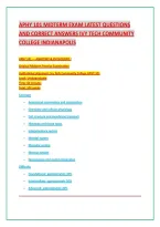 APHY 101 MIDTERM EXAM LATEST QUESTIONS AND CORRECT ANSWERS IVY TECH COMMUNITY COLLEGE INDIANAPOLIS