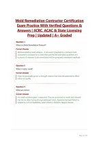 Mold Remediation Contractor Certification Exam Practice With Verified Questions & Answers &vert; IICRC&comma; ACAC & State Licensing Prep &vert; Updated &vert; A&plus; Graded