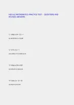 HESI A2 MATHEMATICS PRACTICE TEST  QUESTIONS AND ANSWERS 