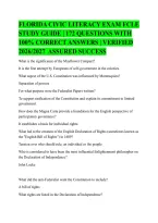 FCLE Study Guide&colon; Florida Civic Literacy Exam Practice Questions with Verified Answers & Landmark Supreme Court Cases &lpar;2026-2027 Edition&rpar;