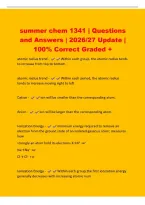 summer chem 1341 &vert; Questions&NewLine;and Answers &vert; 2026&sol;27 Update &vert;&NewLine;100&percnt; Correct Graded &plus;&NewLine;atomic radius trend - Within each group&comma; the atomic radius tends&NewLine;to increase from top to bottom&period;&NewLine;atomic radius trend - Within each period&comma; the atomic radius&NewLine;tends to i