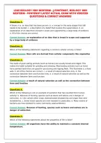 LSUE BIOLOGY 1001 MIDTERM - J&period;FONTENOT&comma; BIOLOGY 1001&NewLine;MIDTERM - FONTENOT LATEST ACTUAL EXAM WITH VERIFIED&NewLine;QUESTIONS & CORRECT ANSWERS