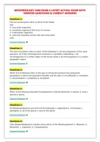 MICROBIOLOGY 2460 EXAM 2 LATEST ACTUAL EXAM WITH&NewLine;VERIFIED QUESTIONS & CORRECT ANSWERS