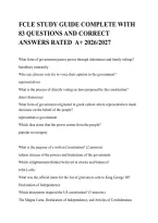 FCLE Study Guide Complete&colon; 83 Questions with Verified Answers for the Florida Civic Literacy Exam &lpar;2026-2027 Edition&rpar;