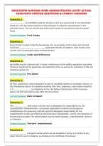MISSISSIPPI NURSING HOME ADMINISTRATOR LATEST ACTUAL&NewLine;EXAM WITH VERIFIED QUESTIONS & CORRECT ANSWERS