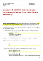Georgia Tech EAS 1600- Introduction to Environmental Science Exam 3 Test Bank & Answer Key&period;pdf&NewLine;&NewLine;