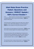 Real Estate Utah State Exam &vert; Questions and Answers &vert; 2026&sol;27 Update &vert; 100&percnt; Correct Graded &plus; Which of the following records are reviewed during an audit&quest; - Trust account&comma; transactions&comma; and offer records Which of the following agreement types must be