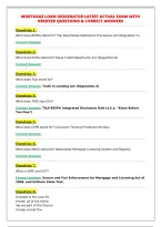 MORTGAGE LOAN ORIGINATOR LATEST ACTUAL EXAM WITH&NewLine;VERIFIED QUESTIONS & CORRECT ANSWERS