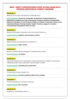 MSSC - SAFETY CERTIFICATION LATEST ACTUAL EXAM WITH&NewLine;VERIFIED QUESTIONS & CORRECT ANSWERS
