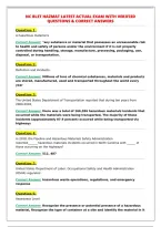 NC BLET HAZMAT LATEST ACTUAL EXAM WITH VERIFIED&NewLine;QUESTIONS & CORRECT ANSWERS