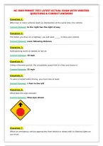 NC DMV PERMIT TEST LATEST ACTUAL EXAM WITH VERIFIED&NewLine;QUESTIONS & CORRECT ANSWERS