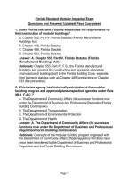 Florida Standard Modular Inspector Exam Questions and Answers&vert; Updated&vert; Pass Guaranteed