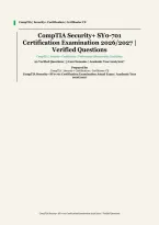 CompTIA Security&plus; SY0-701 Certification Exam 2026&sol;2027 &vert; 90 Verified Questions & Answers &vert; Cybersecurity Prep &vert; 5 Core Domains &vert; Instant Download
