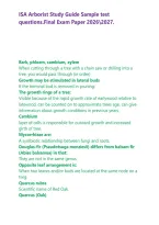 ISA Arborist Study Guide Sample test questions&period;Final Exam Paper 20262027&period;&NewLine;