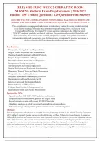 RLE MED SURG WEEK 2 OPERATING ROOM NURSING QUESTIONS WITH RIGHT ACTUAL SOLUTIONS&vert; INSTANT DOWNLOAD