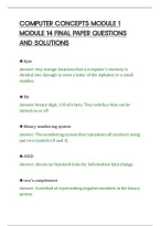 COMPUTER CONCEPTS MODULE 1&NewLine;MODULE 14 FINAL PAPER QUESTIONS&NewLine;AND SOLUTIONS