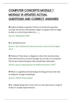COMPUTER CONCEPTS MODULE 1&NewLine;MODULE 14 UPDATED ACTUAL&NewLine;QUESTIONS AND CORRECT ANSWERS