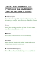 CONSTRUCTION DRAWINGS 1ST YEAR&NewLine;APPRENTICESHIP CML COMPREHENSIVE&NewLine;QUESTIONS AND CORRECT ANSWERS