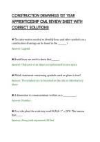 CONSTRUCTION DRAWINGS 1ST YEAR&NewLine;APPRENTICESHIP CML REVIEW SHEET WITH&NewLine;CORRECT SOLUTIONS