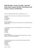 NURS 222 Week 1 Practice Test 2026 &ndash; High-Yield Study Guide Complete Test Bank&lowbar; 300 Questions with Answers&comma; Choices&comma; and Rationales&period;pdf&NewLine;&NewLine;