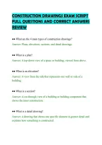 CONSTRUCTION DRAWINGS EXAM SCRIPT&NewLine;FULL QUESTIONS AND CORRECT ANSWERS&NewLine;REVIEW