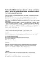 Newfoundland & Labrador Apprenticeship & Trades Automotive Service Technician Assessment Complete 300-Question Practice Test with Answers & Rationales&period;pdf&NewLine;&NewLine;