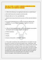 NUR 504 EXAM 1 &vert; NEWEST VERSION &vert; UPDATED ACTUAL&NewLine;QUESTIONS AND VERIFIED ANSWERS&NewLine;