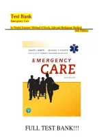Test Bank for Emergency Care&comma; 14th Edition by Daniel Limmer&comma; Michael F&period; O'Keefe & Edward T&period; Dickinson &ndash; All Chapters 1&ndash;41 &lpar;Updated Guide&rpar; 