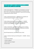 NSG 100 EXAM 1 &vert; NEWEST UPDATED ACTUAL &vert; VERIFIED&NewLine;ANSWERS AND COMPLETE EXAM PREP
