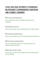 COUC 500 QUIZ AUTHENTIC COUNSELING RELATIONSHIP COMPREHENSIVE QUESTIONS