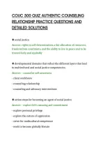 COUC 500 QUIZ AUTHENTIC COUNSELING RELATIONSHIP PRACTICE QUESTIONS AND