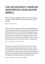 COUC 506 QUIZ SEXUALITY CHILDREN AND&NewLine;ADOLESCENTS FULLY SOLVED QUIZ PAPER&NewLine;GRADED A&plus;