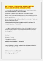 NSG 100 FINAL EXAM &vert; NEWEST VERSION &vert; UPDATED&NewLine;ACTUAL QUESTIONS WITH CORRECT ANSWERS