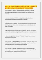 NSG 100 FINAL EXAM &vert; UPDATED ACTUAL &vert; COMPLETE&NewLine;QUESTIONS AND CORRECT VERIFIED ANSWERS