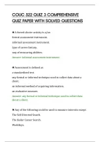 COUC 522 QUIZ 3 COMPREHENSIVE&NewLine;QUIZ PAPER WITH SOLVED QUESTIONS