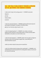 NSG 100 FINAL EXAM &vert; NEWEST VERSION &vert; UPDATED&NewLine;ACTUAL QUESTIONS AND VERIFIED ANSWERS