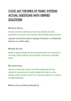 COUC 601 THEORIES OF FAMILY SYSTEMS&NewLine;ACTUAL QUESTIONS WITH VERIFIED&NewLine;SOLUTIONS