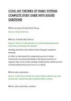 COUC 601 THEORIES OF FAMILY SYSTEMS&NewLine;COMPLETE STUDY GUIDE WITH SOLVED&NewLine;QUESTIONS