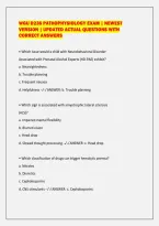 WGU D236 PATHOPHYSIOLOGY EXAM &vert; NEWEST&NewLine;VERSION &vert; UPDATED ACTUAL QUESTIONS WITH&NewLine;CORRECT ANSWERS