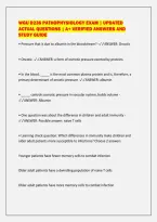WGU D236 PATHOPHYSIOLOGY EXAM &vert; UPDATED&NewLine;ACTUAL QUESTIONS &vert; A&plus; VERIFIED ANSWERS AND&NewLine;STUDY GUIDE