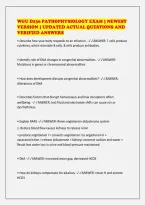 WGU D236 PATHOPHYSIOLOGY EXAM &vert; NEWEST&NewLine;VERSION &vert; UPDATED ACTUAL QUESTIONS AND&NewLine;VERIFIED ANSWERS