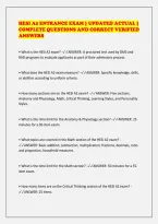 HESI A2 ENTRANCE EXAM &vert; UPDATED ACTUAL &vert;&NewLine;COMPLETE QUESTIONS AND CORRECT VERIFIED&NewLine;ANSWERS