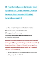 CO Foundation Systems Contractor Exam &NewLine;Questions and Correct Answers &lpar;Verified &NewLine;Answers&rpar; Plus Rationale 2027 Q&A&vert; &NewLine;Instant Download Pdf
