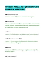 CPCU 500 ACTUAL TEST QUESTIONS WITH&NewLine;COMPLETE ANSWER KEY
