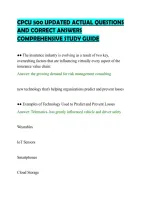 CPCU 500 UPDATED ACTUAL QUESTIONS&NewLine;AND CORRECT ANSWERS&NewLine;COMPREHENSIVE STUDY GUIDE